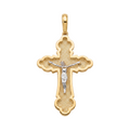 18K Two Tone Gold Crucifix Pendant