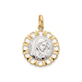 18K Two Tone Gold St. Mary Icon Pendant