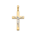 18K Two Tone Gold Crucifix Pendant