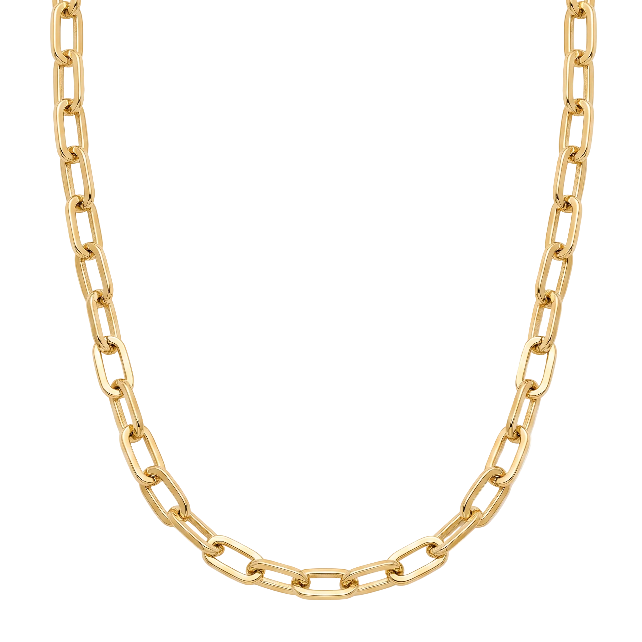 18K Yellow Gold Paperclip Chain Necklace