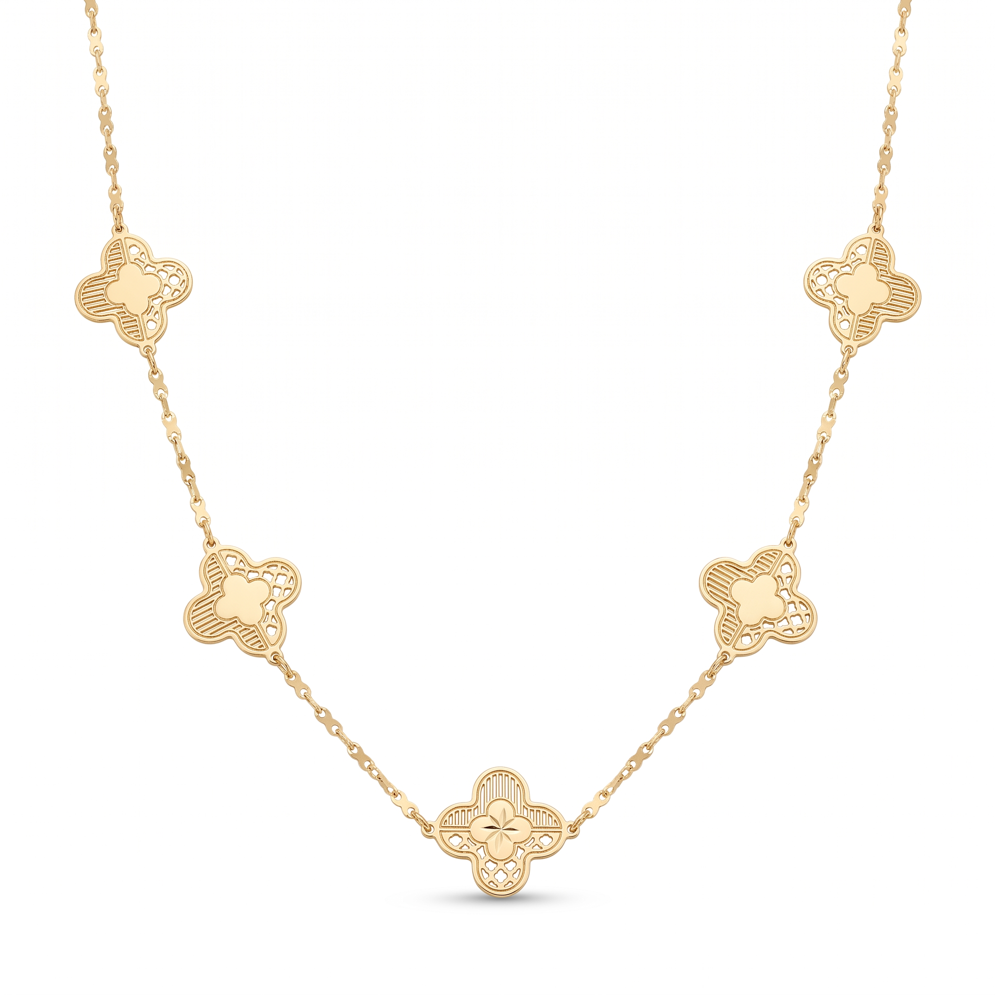 18K Yellow Gold Motif Necklace