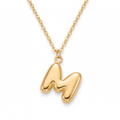 18K Yellow Gold Letter M Chain Necklace