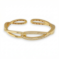 18K Yellow Gold Diamond Infinity Cuff Bracelet