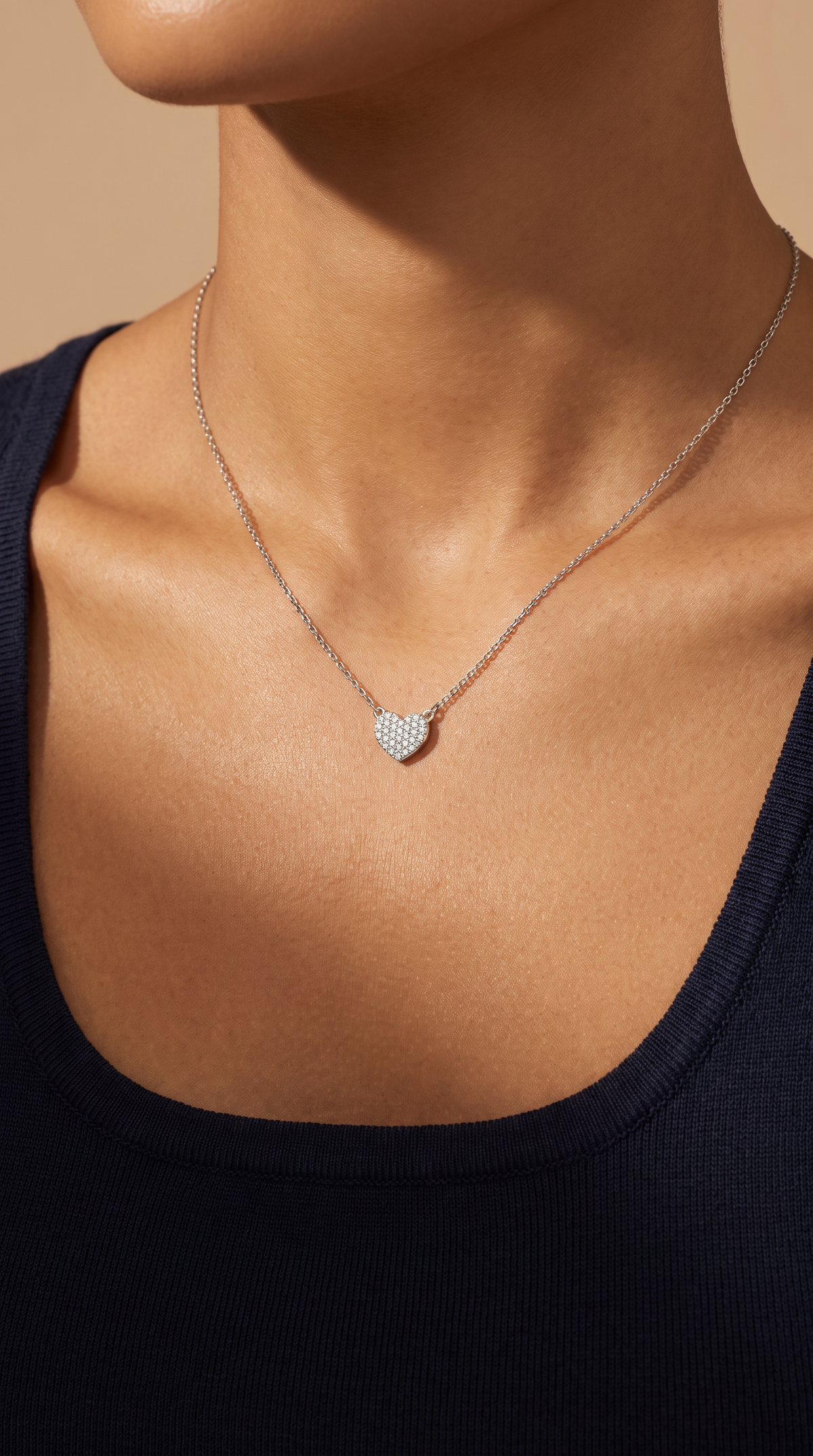 Diamond White Gold Heart Necklace
