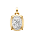 18K Two Tone Gold Jesus Icon Pendant
