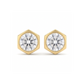 18K Yellow Gold Cubic Zirconia Stud Earring