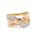18K Multicolor Gold Cubic Zirconia Ring