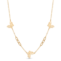 18K Yellow Gold Butterfly Chain Necklace