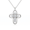 Diamond White Gold Cross Necklace