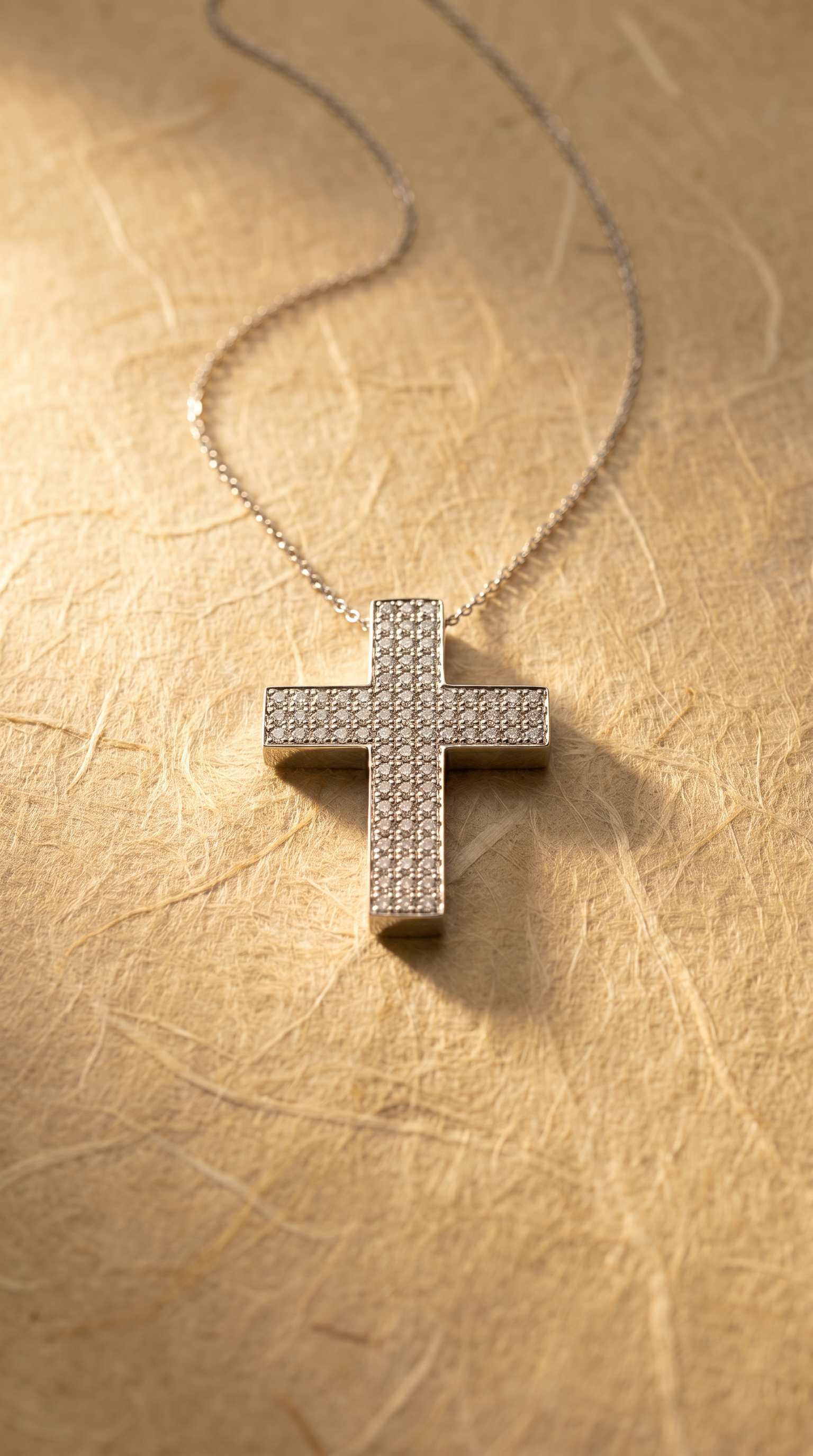 Diamond White Gold Cross Necklace
