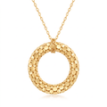 18K Yellow Gold Circle Chain Necklace