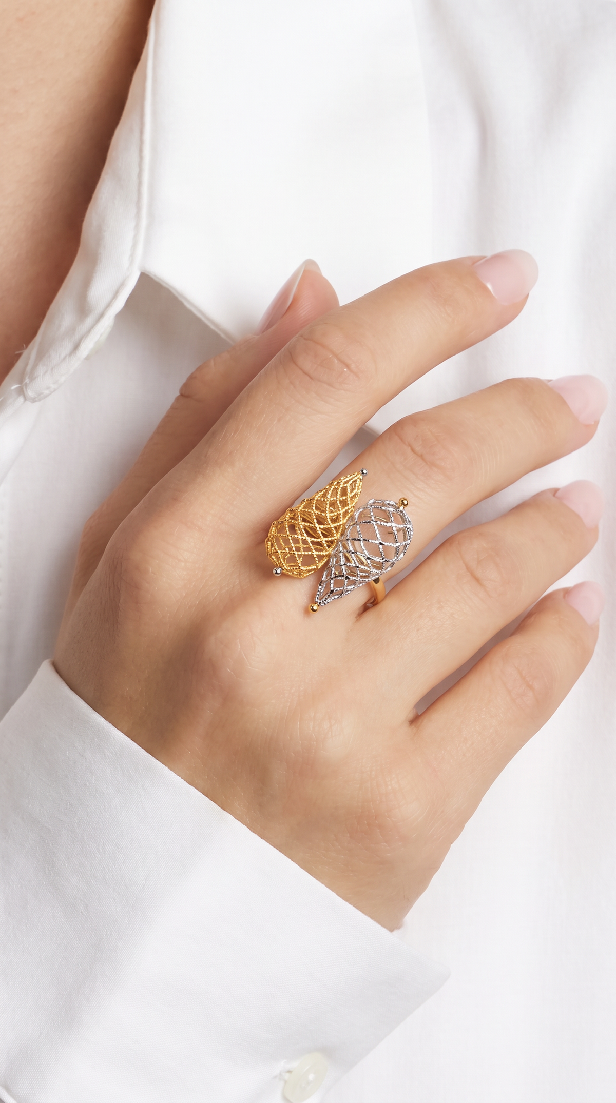 18K Two Tone Gold Ring