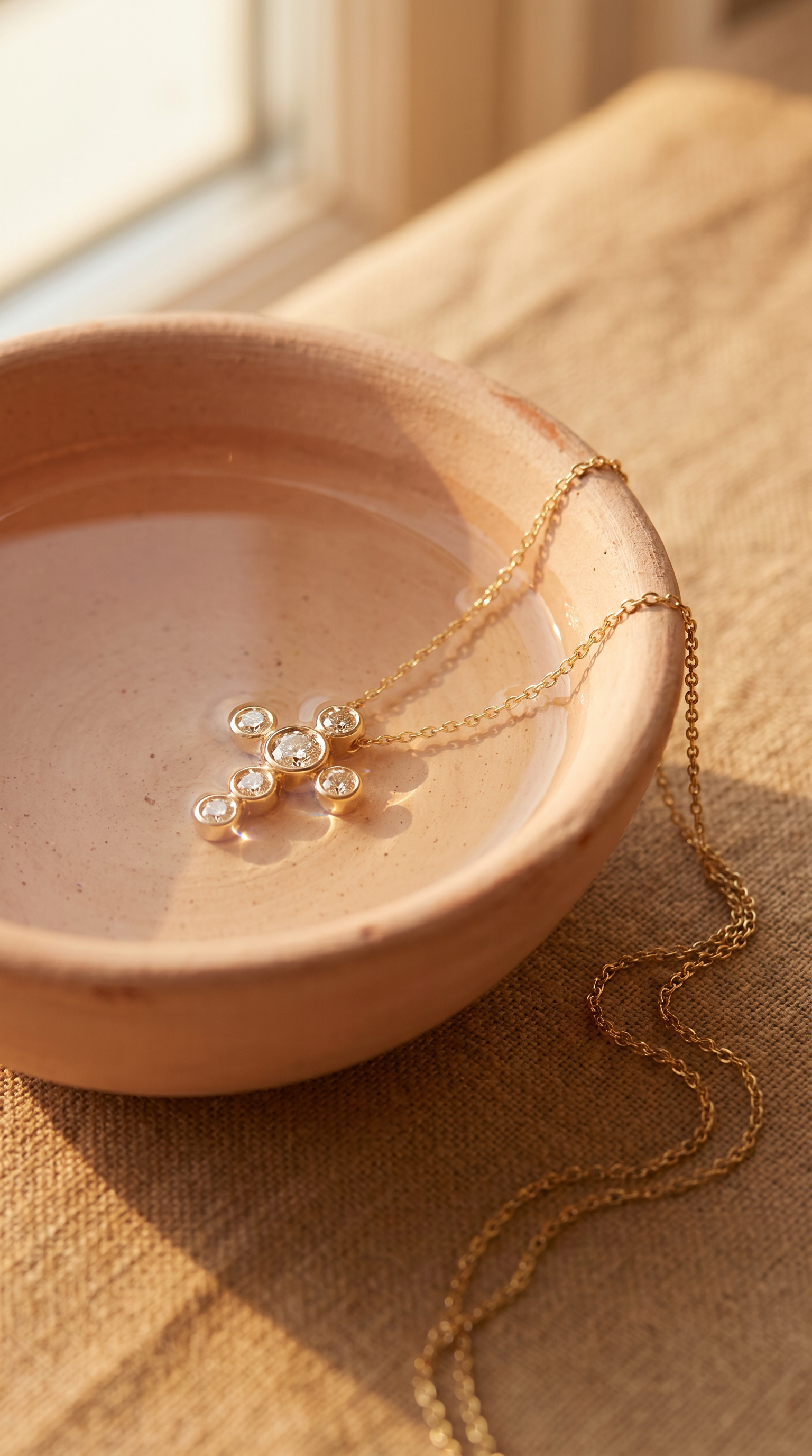 Diamond Yellow Gold Cross Necklace