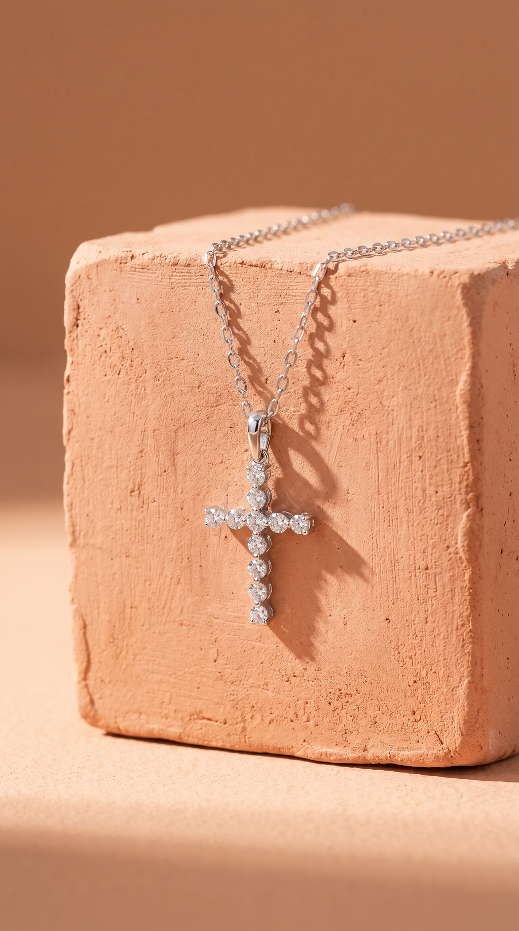 Diamond White Gold Cross Necklace