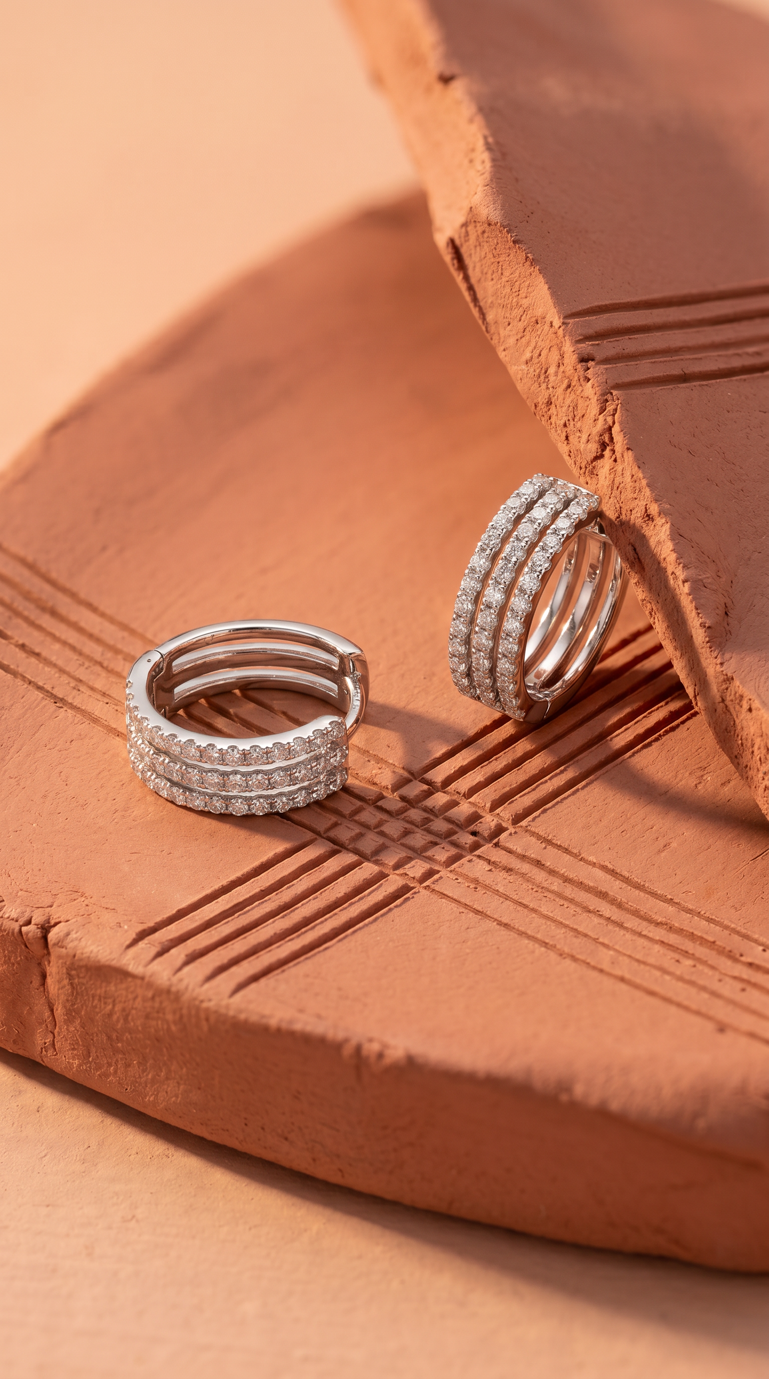 Diamond White Gold Hoop Earrings