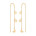 18K Yellow Gold Dangle Earrings