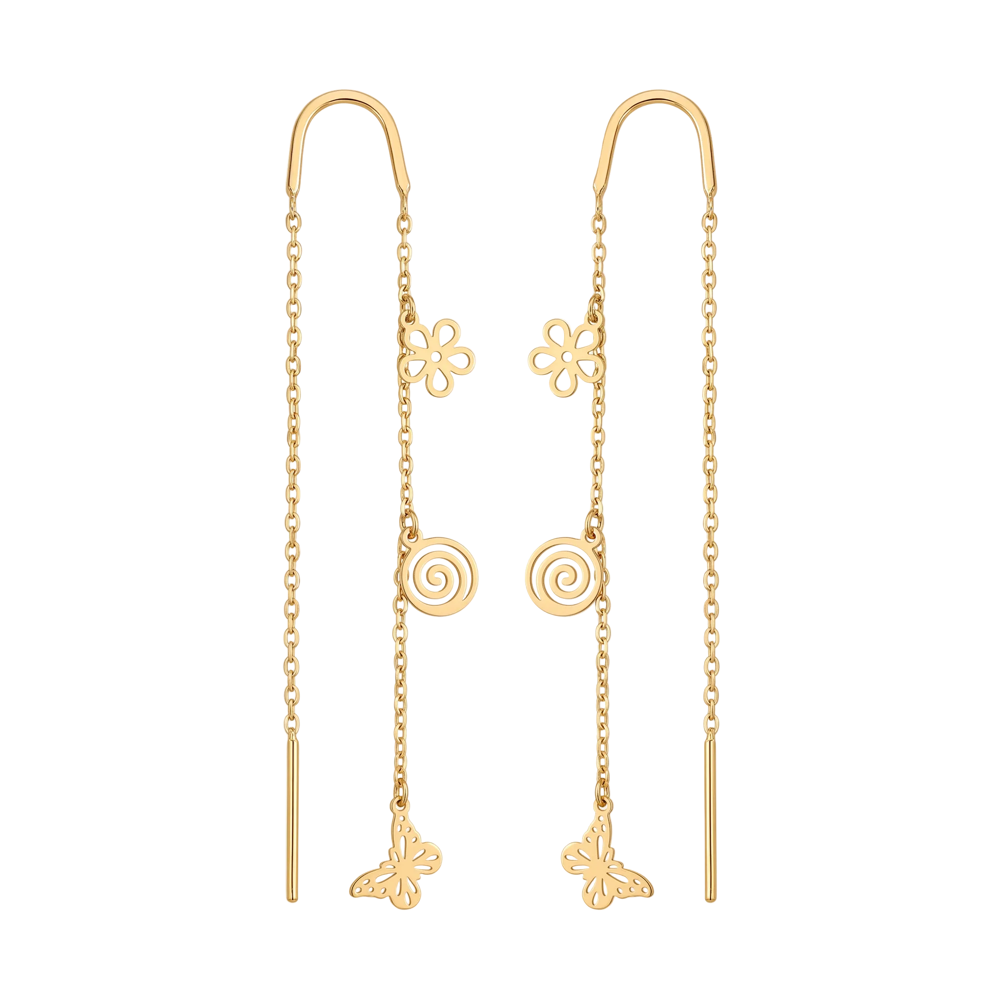 18K Yellow Gold Dangle Earrings