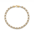 18K Two Tone Gold Men's Chain Bracelet