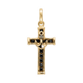 18K Yellow Gold Enamel Cross Pendant