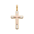 18K Multicolor Gold Cross Pendant