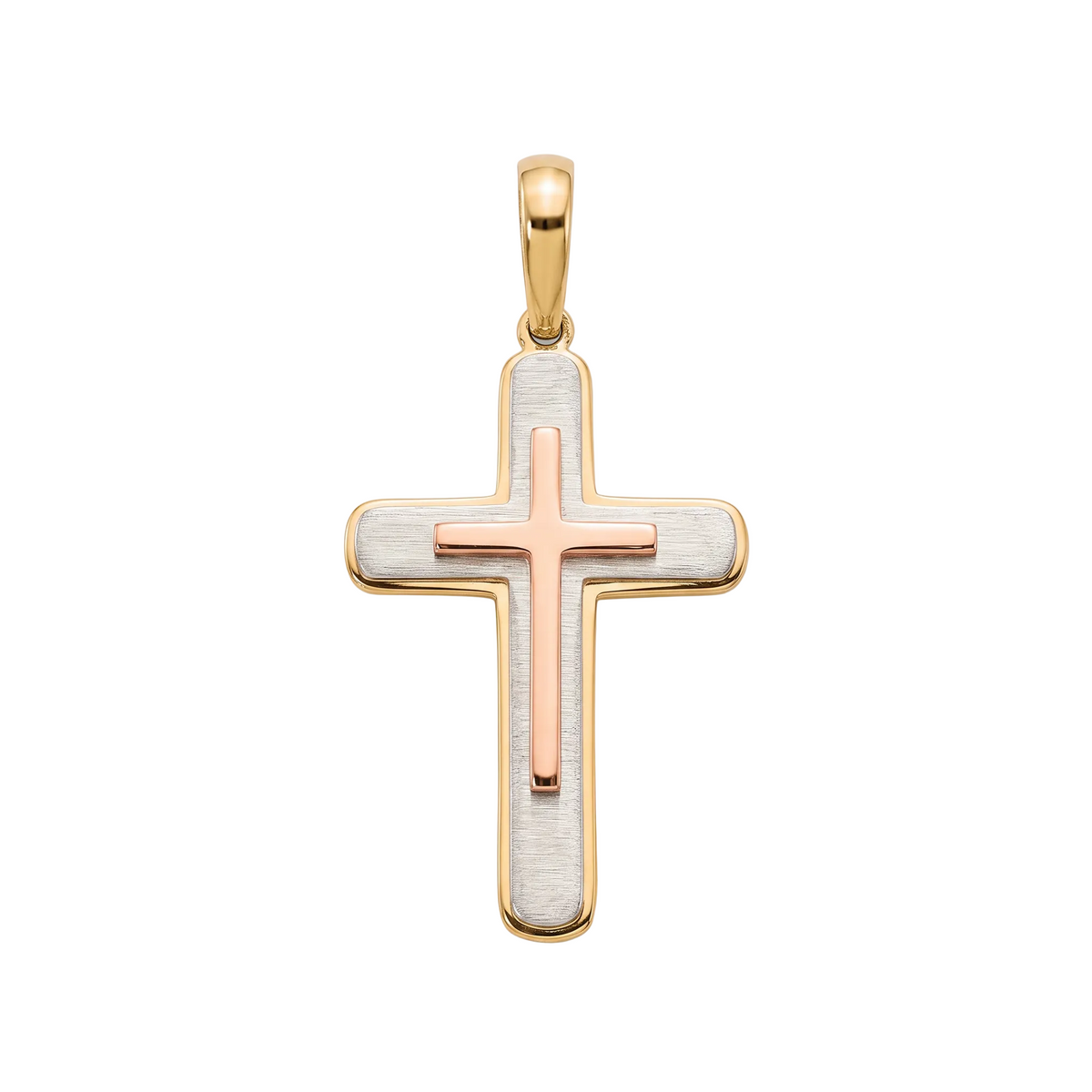 18K Multicolor Gold Cross Pendant