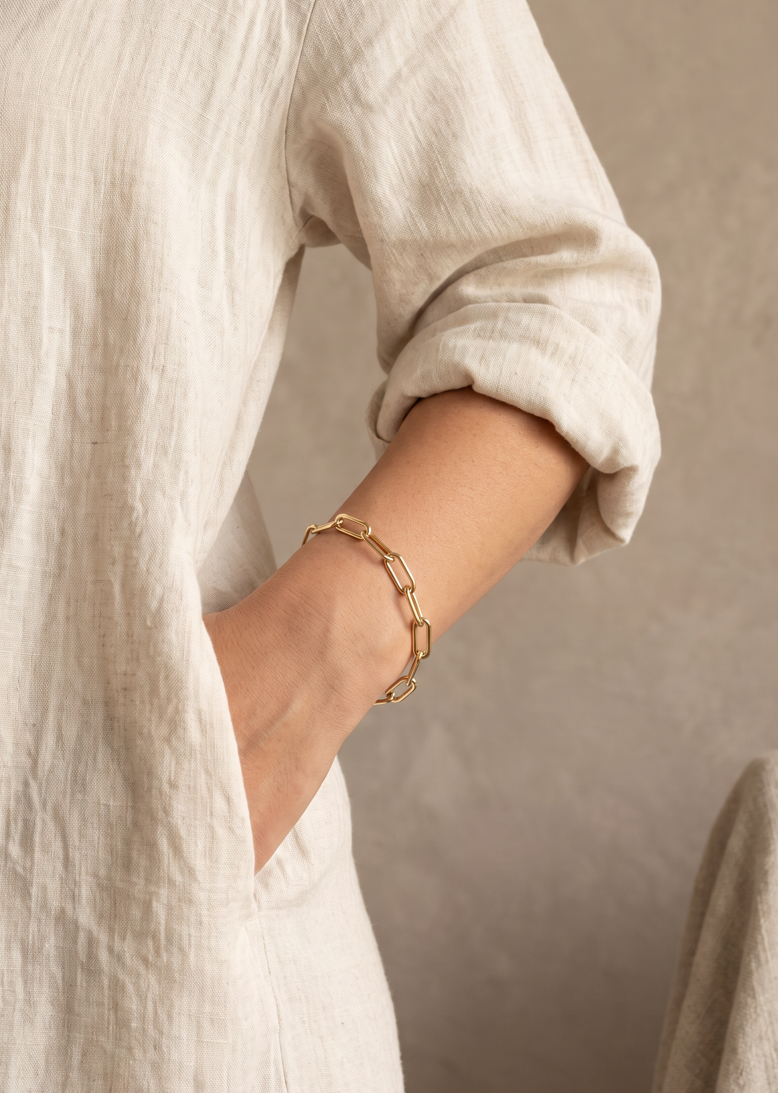 18K Yellow Gold Chain Bracelet