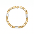 Men 18K Two Tone Gold Chain Bracelet