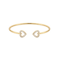 18K Yellow Gold Cubic Zirconia Heart Baby Cuff Bracelet