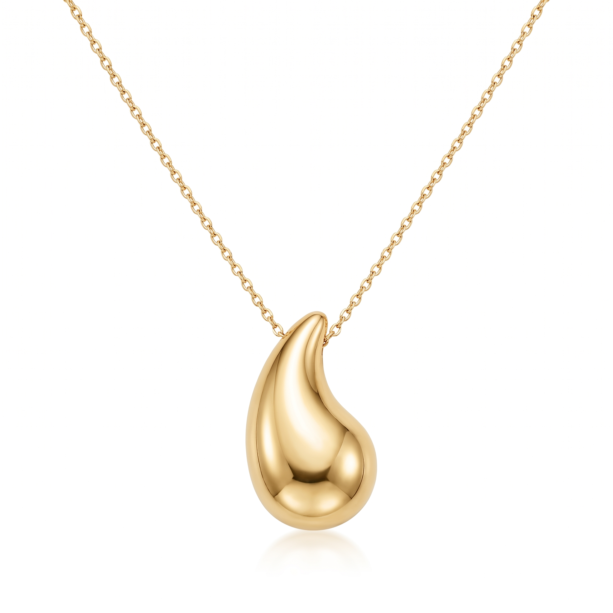 18K Yellow Gold Teardrop Necklace