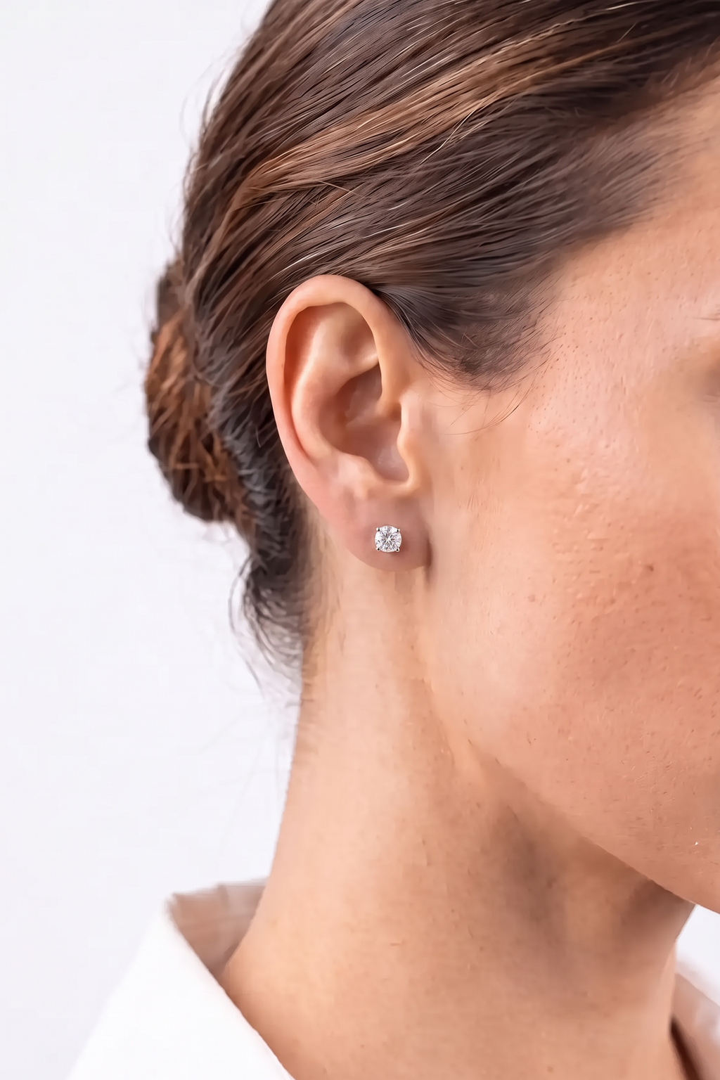 Lab Diamond White Gold 0.85 ctw Stud Earrings