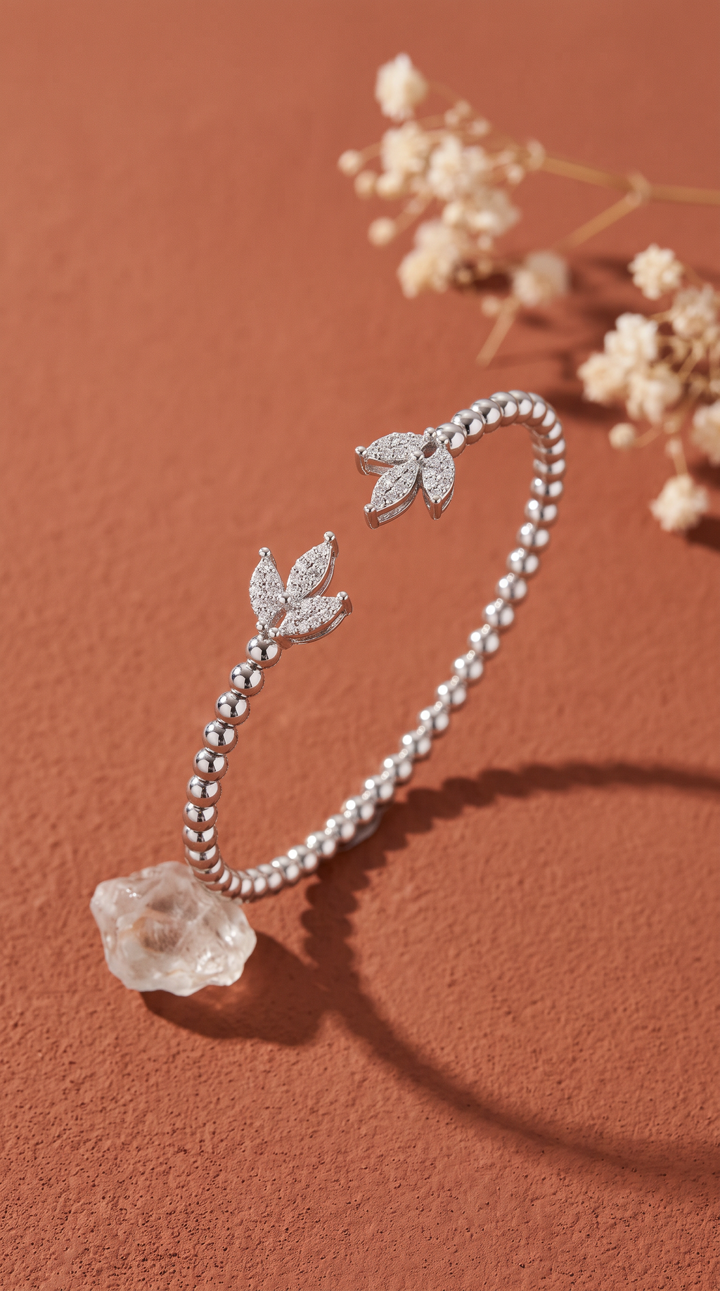 Diamond White Gold Cuff Bracelet