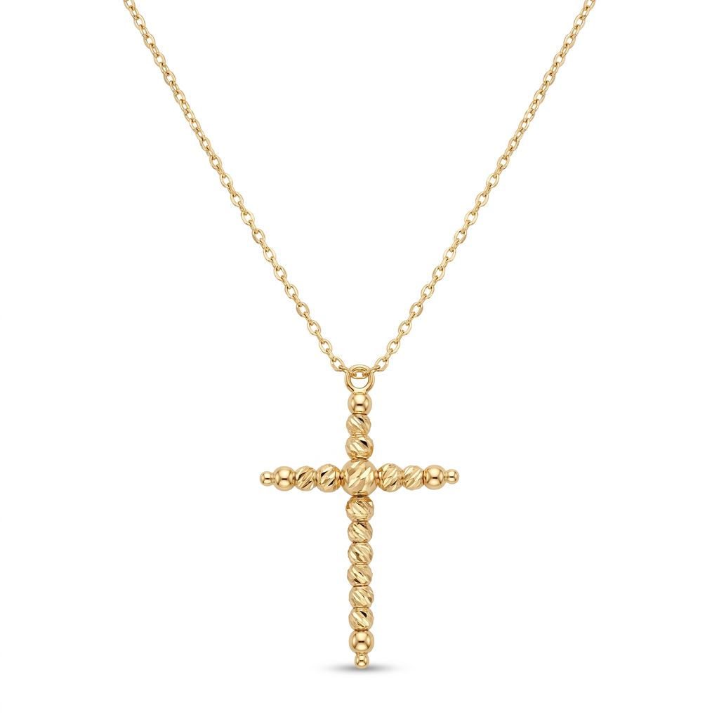 18K Yellow Gold Cross Necklace