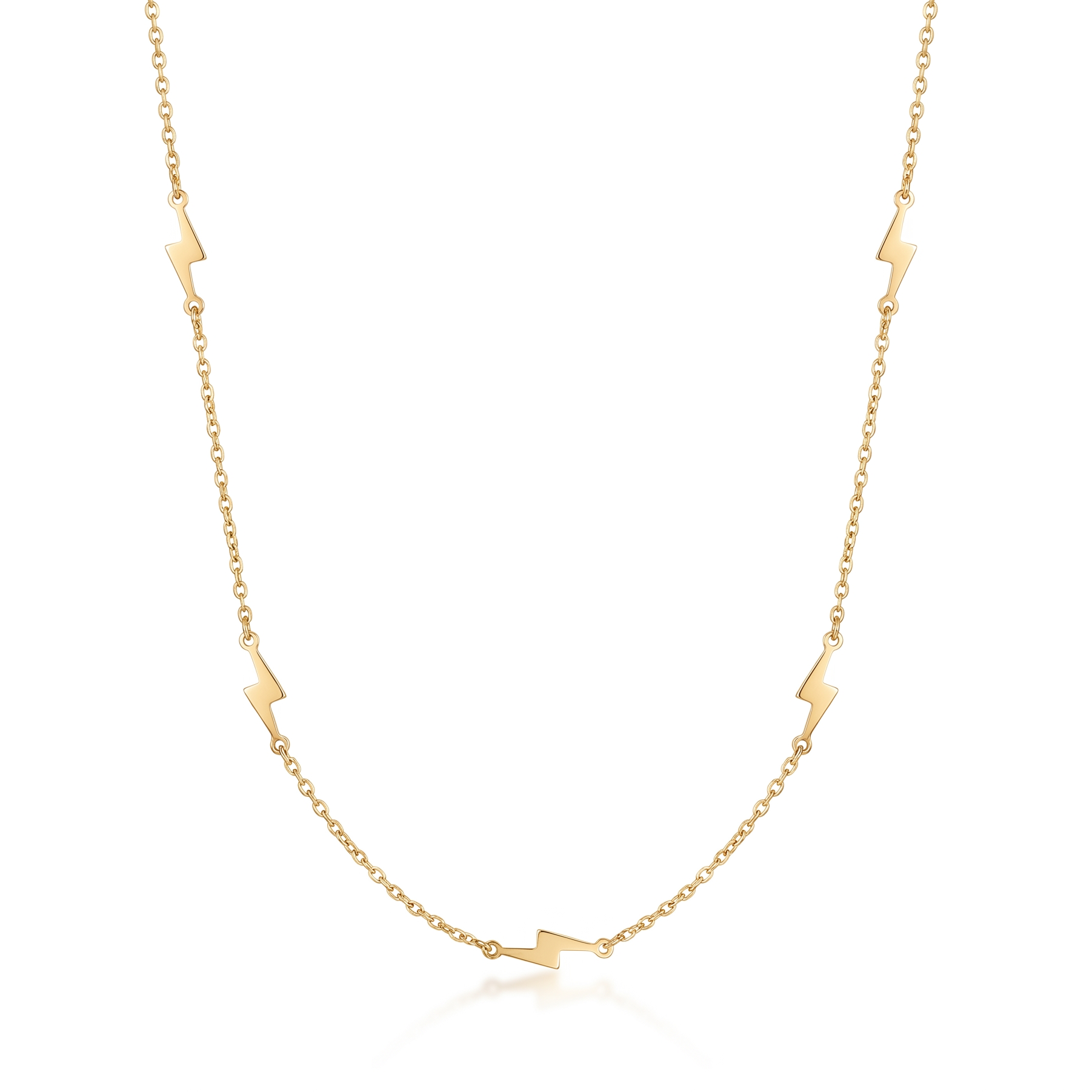 18K Yellow Gold Lightning Bolt Necklace