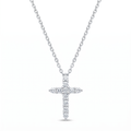 Diamond White Gold Cross Chain Necklace
