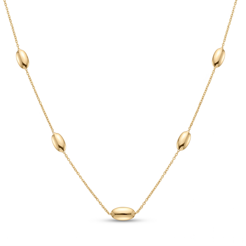 18K Gold Oval Chain Necklace