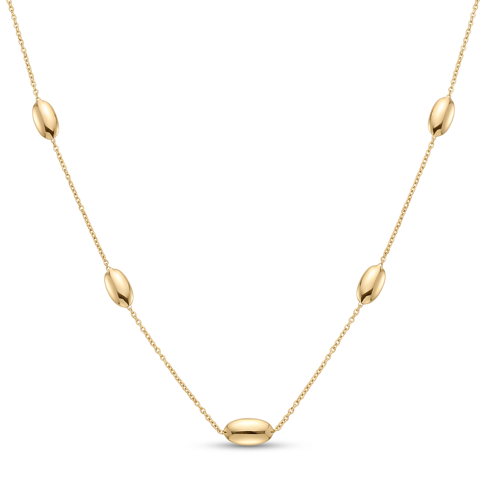 18K Gold Oval Chain Necklace
