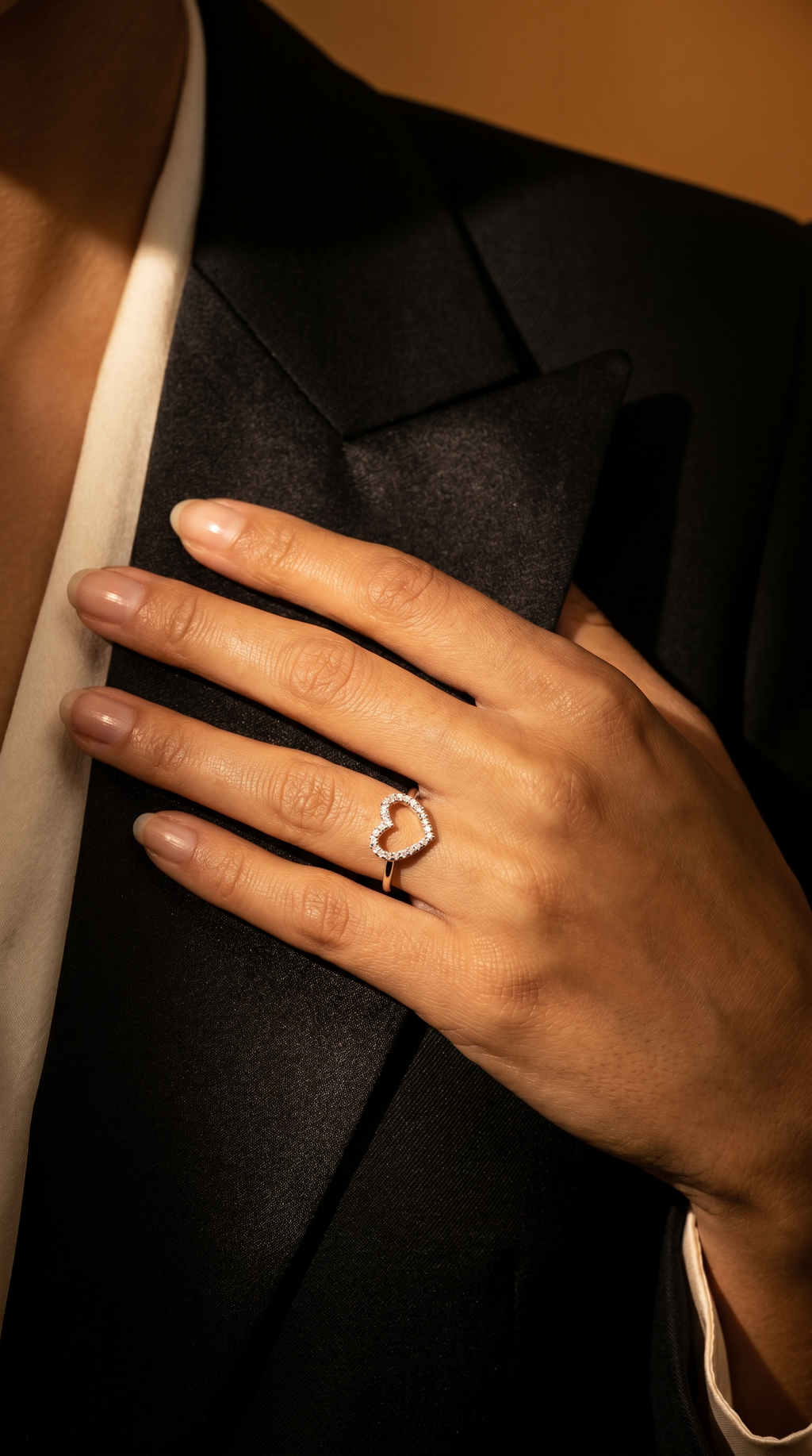 Diamond White Gold Heart Ring