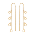 18K Yellow Gold Teardrop Dangle Earrings