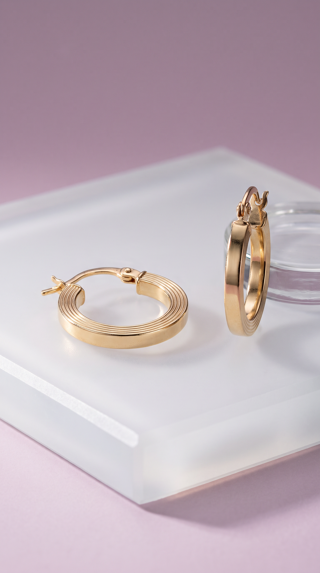 18K Yellow Gold Circle Hoop Earrings
