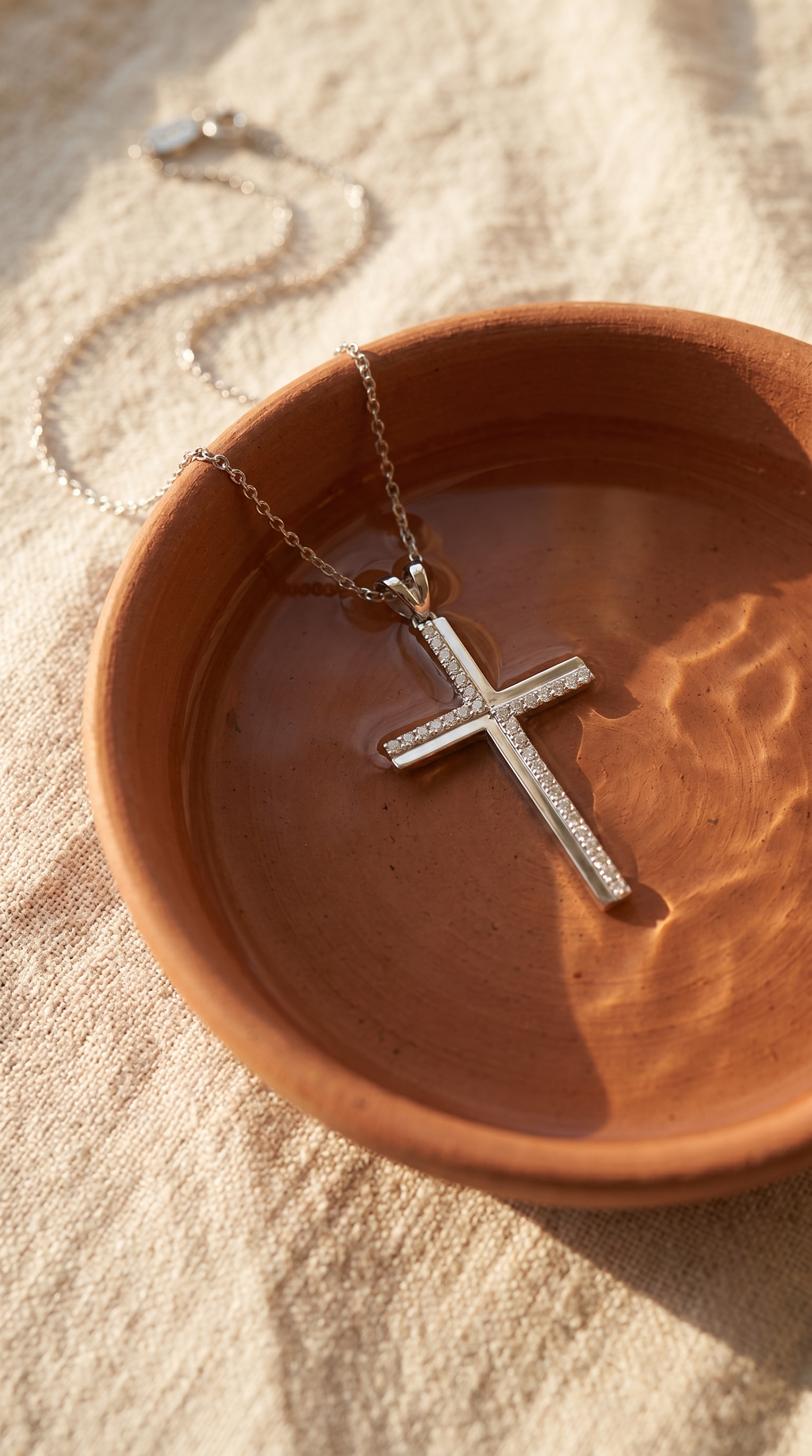 Diamond White Gold Cross Necklace