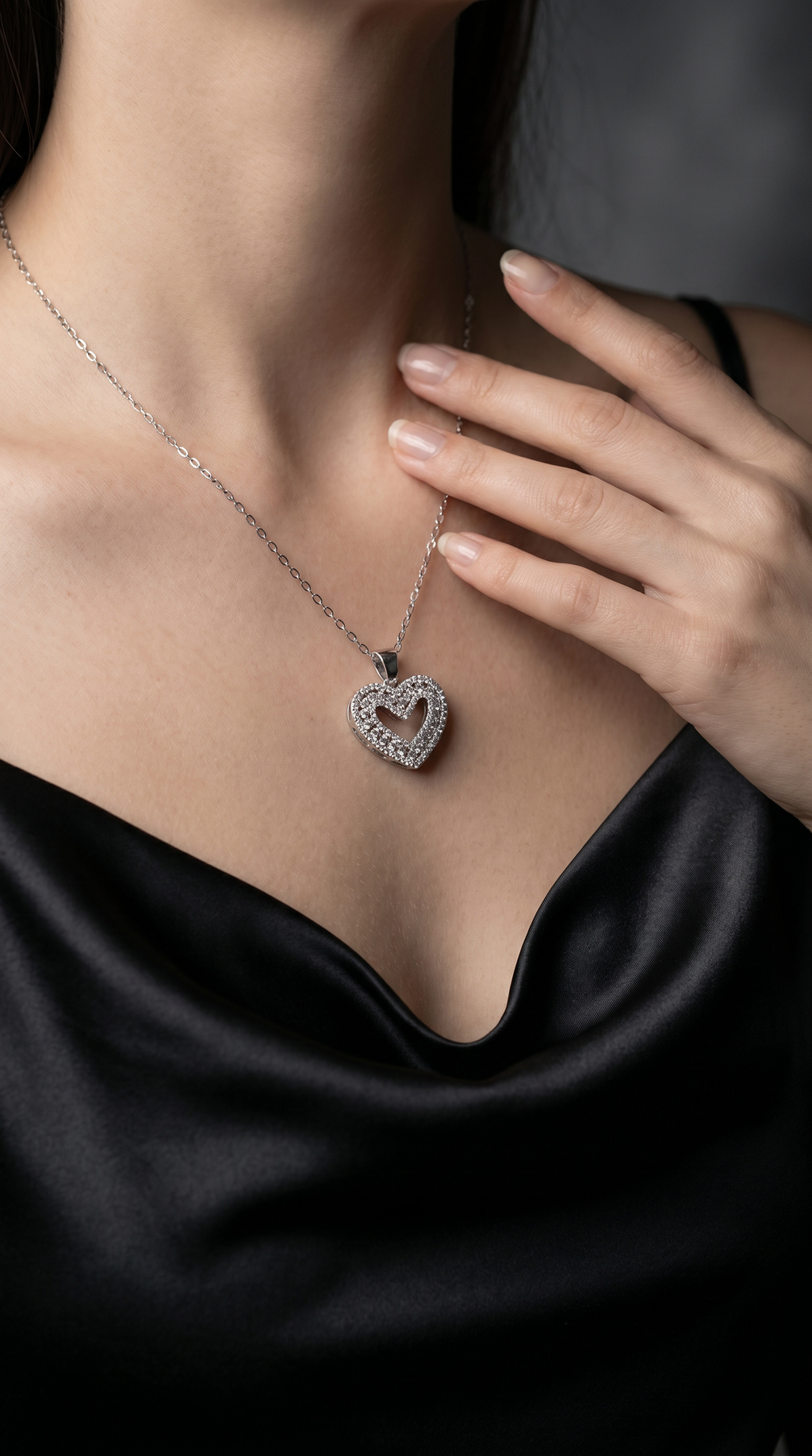 Diamond White Gold Heart Necklace