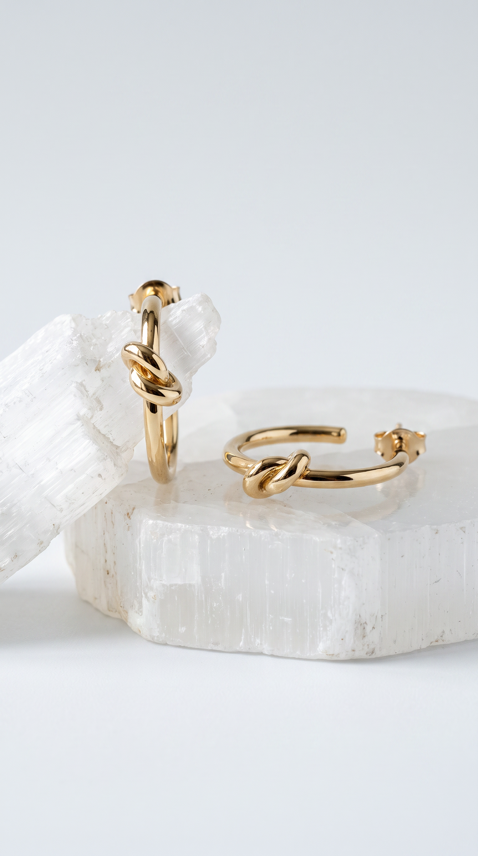 18K Yellow Gold Knot Hoop Earring