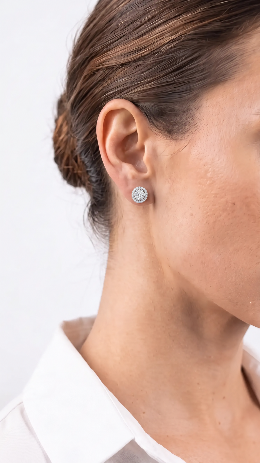 Diamond White Gold Stud Earrings