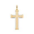 18K Two Tone Gold Cross Pendant