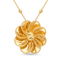 18K Yellow Gold Flower Chain Necklace