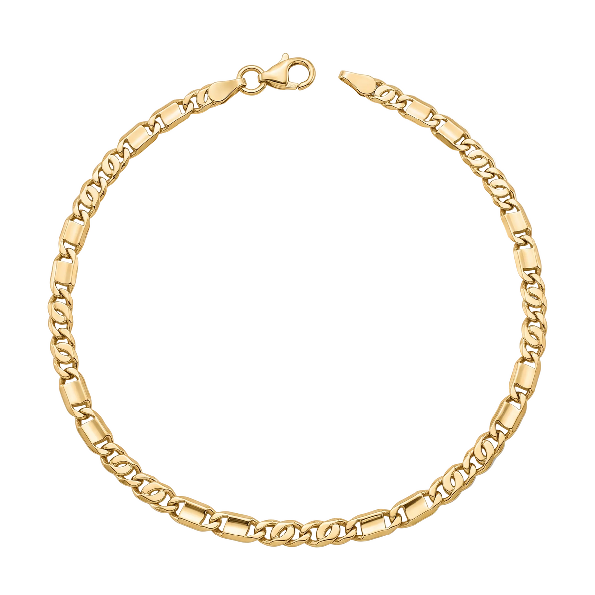 18K Yellow Gold Men's Mariner Chain Bracelet