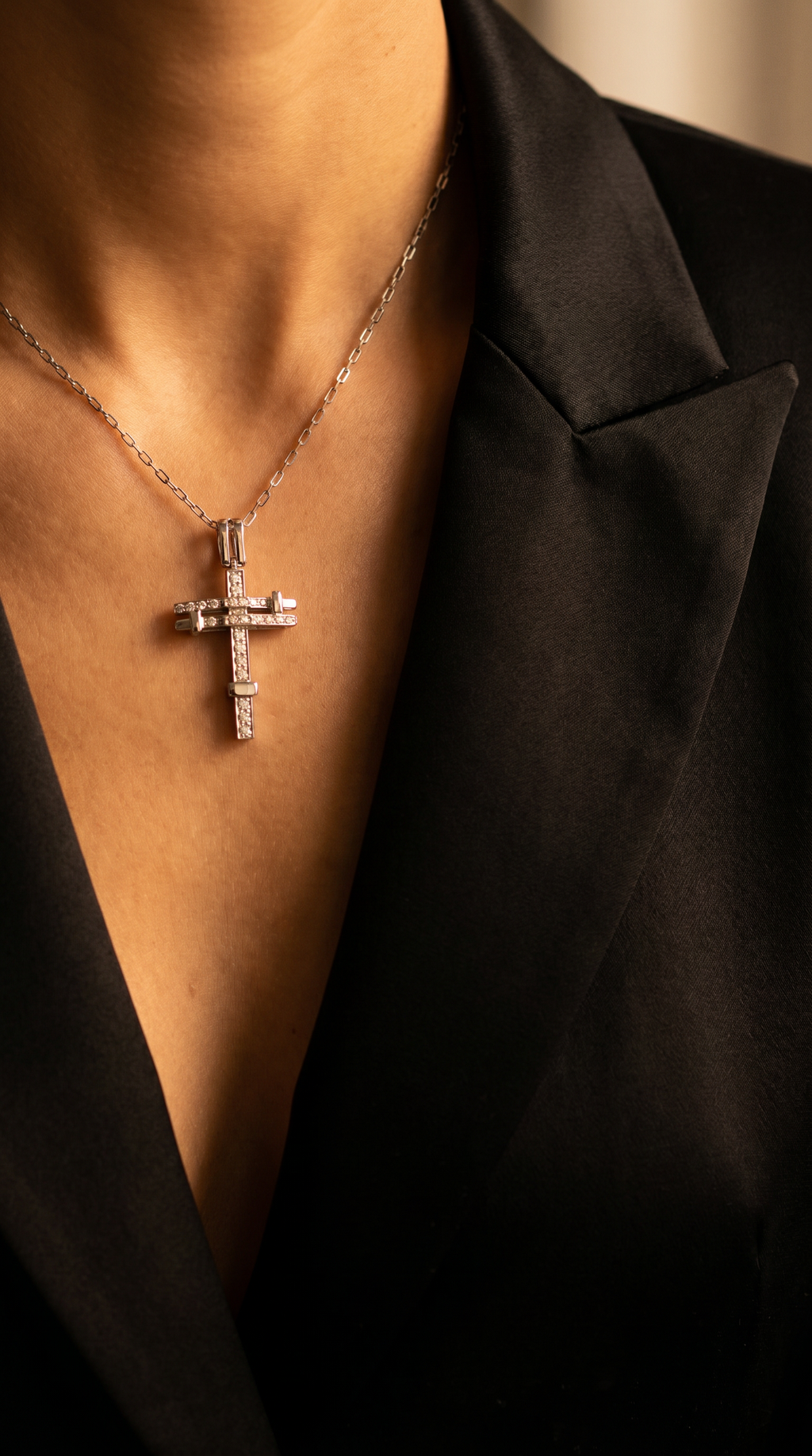 Diamond White Gold Cross Pendant