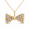18K Two Tone Gold Bow Chain Necklace