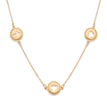 18K Yellow Gold Cross Angel & Heart Chain Necklace