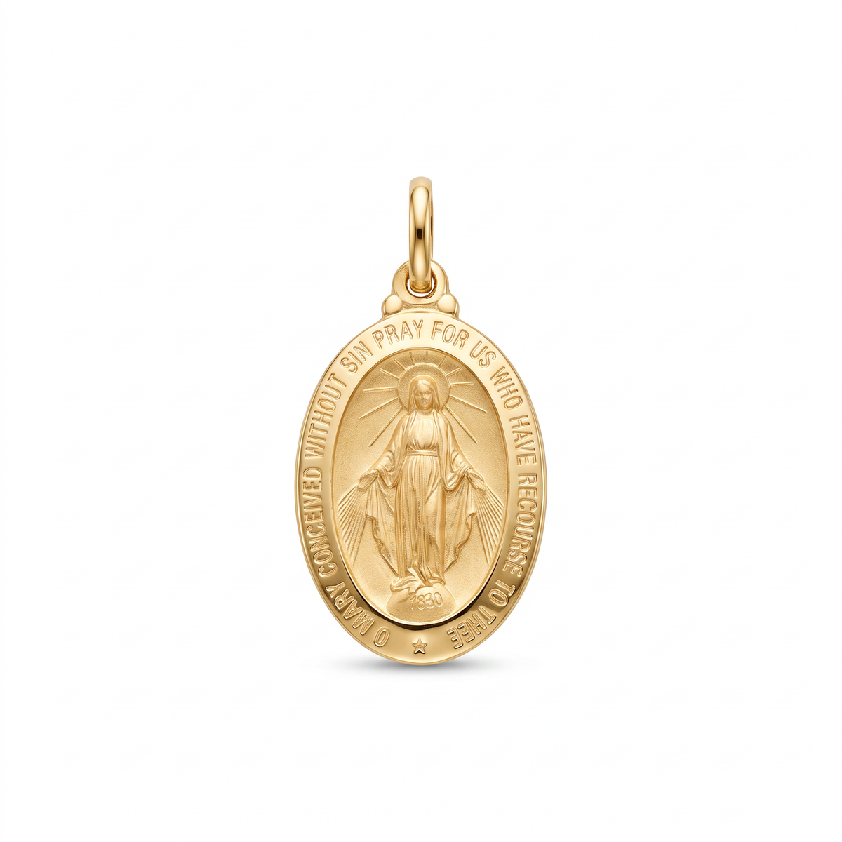18K Yellow Gold St. Mary Icon Pendant